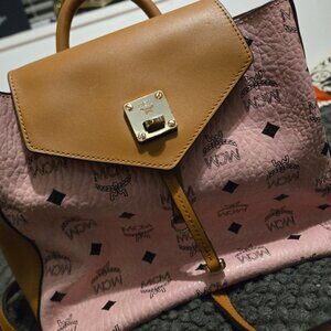 MCM Pale Pink Backpack Shoulder Bag - Made in Korea